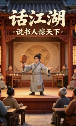 短剧《话江湖：说书人惊天下》海报