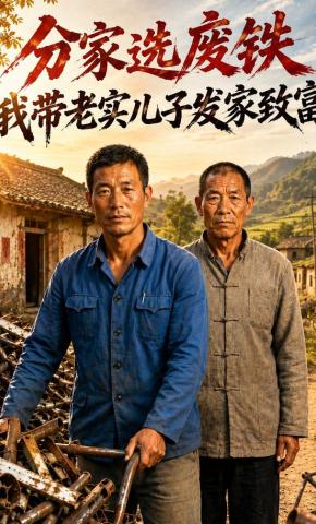 短剧《分家选废铁，我带老实儿子发家致富》海报