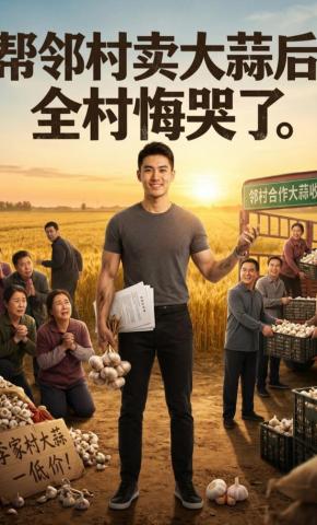 短剧《帮邻村卖大蒜后，全村悔哭了》海报