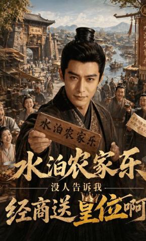 短剧《水泊农家乐，没人告诉我经商送皇位啊》海报