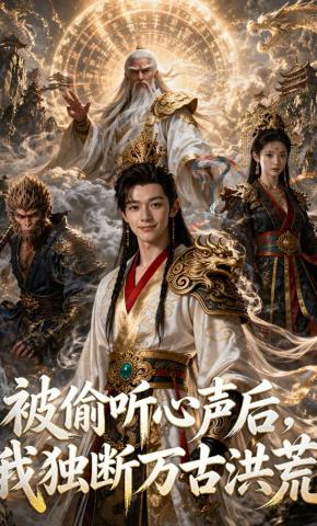 短剧《被偷听心声后，我独断万古洪荒》海报