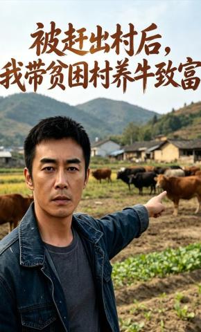 短剧《被赶出村后，我带贫困村养牛致富》海报