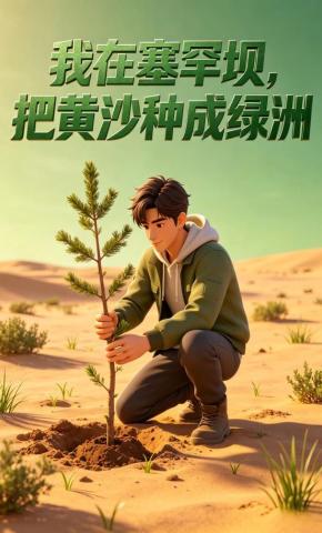 短剧《我在塞罕坝，把黄沙种成绿洲》海报