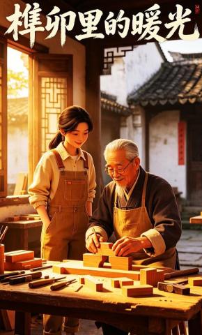 短剧《榫卯里的暖光》海报