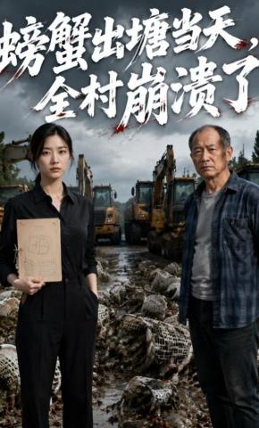 短剧《螃蟹出塘当天，全村崩溃了》海报