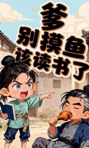 短剧《爹！别摸鱼，该读书了》海报
