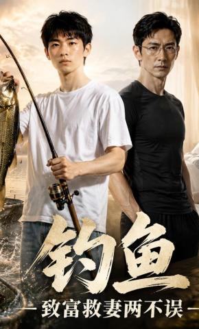 短剧《钓鱼，致富救妻两不误》海报
