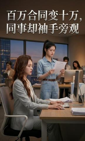 短剧《百万合同变十万，同事却袖手旁观》海报