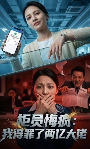 短剧《柜员悔疯：我得罪了两亿大佬》海报