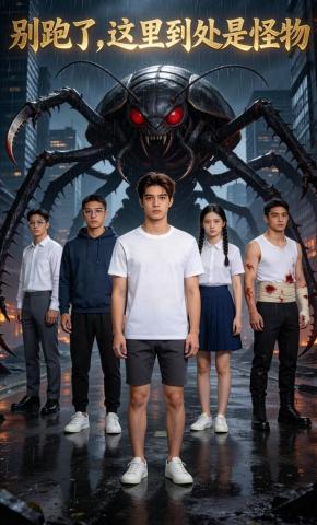 短剧《别跑了，这里到处是怪物》海报