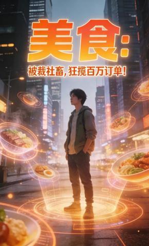 短剧《美食：被裁社畜，狂揽百万订单！》海报