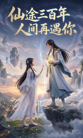 短剧《仙途三百年人间再遇你》海报