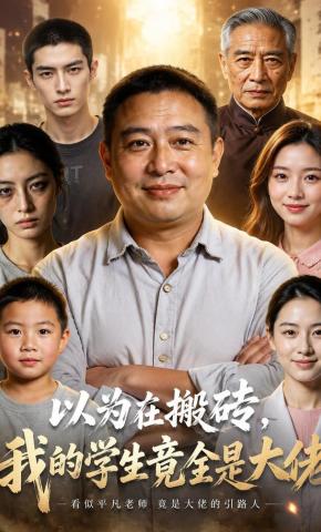 短剧《以为在搬砖，我的学生竟全是大佬》海报