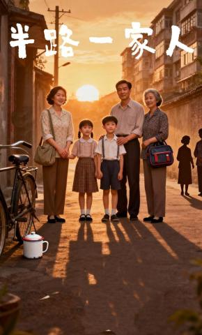 短剧《半路一家人》海报