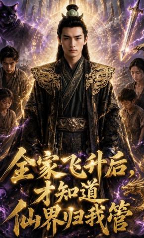 短剧《全家飞升后，才知道仙界归我管》海报