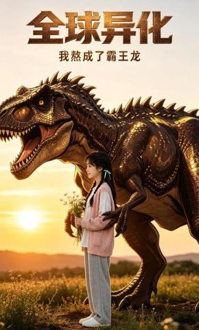短剧《全球异化我熬成了霸王龙》海报