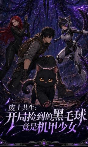 短剧《废土共生：开局捡到的黑毛球竟是机甲少女》海报