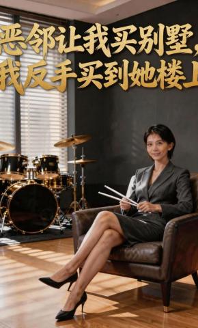 短剧《恶邻让我买别墅，我反手买到她楼上》海报