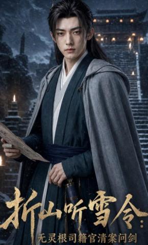 短剧《折山听雪令：无灵根司籍官清案问剑》海报