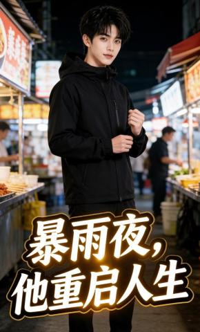 短剧《暴雨夜，他重启人生》海报