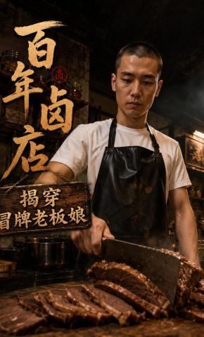 短剧《百年卤店：揭穿冒牌老板娘》海报