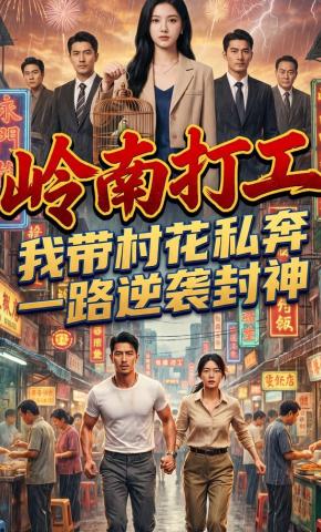 短剧《岭南打工：我带村花私奔，一路逆袭封神》海报