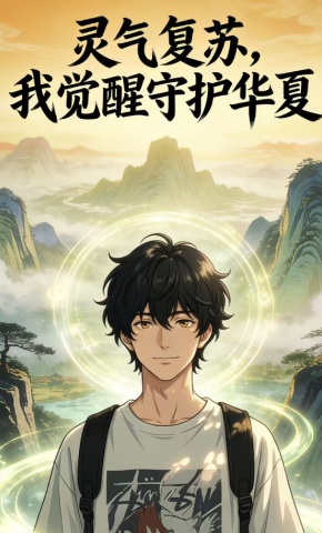 短剧《灵气复苏，我觉醒守护华夏》海报