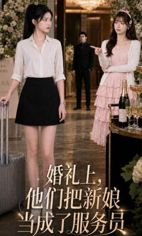 短剧《婚礼上，他们把新娘当成了服务员》海报