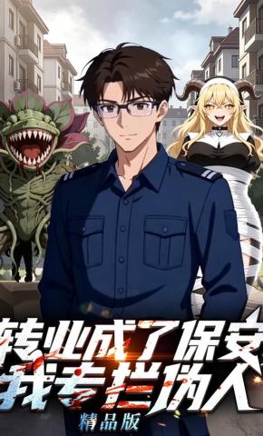 短剧《转业成了保安，我专拦伪人精品版》海报