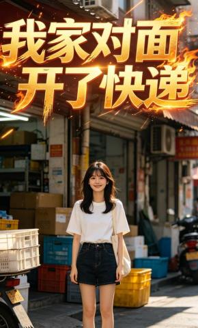 短剧《我家对面开了快递》海报