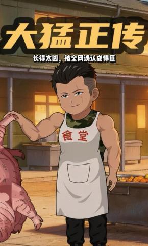 短剧《大猛正传长得太凶，被全网误认成悍匪》海报