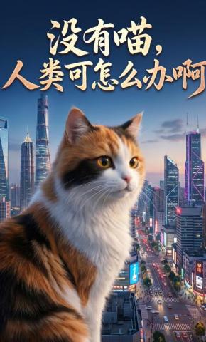 短剧《没有喵，人类可怎么办啊》海报