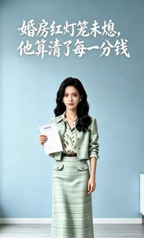 短剧《婚房红灯笼未熄，他算清了每一分钱》海报