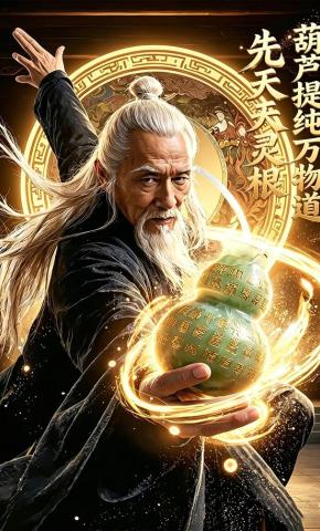 短剧《先天天灵根：葫芦提纯万物道》海报