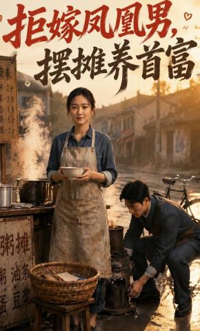 短剧《拒嫁风凰男，摆摊养首富》海报