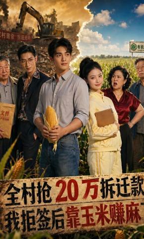 短剧《全村抢20万拆迁款，我拒签后靠玉米赚麻了》海报