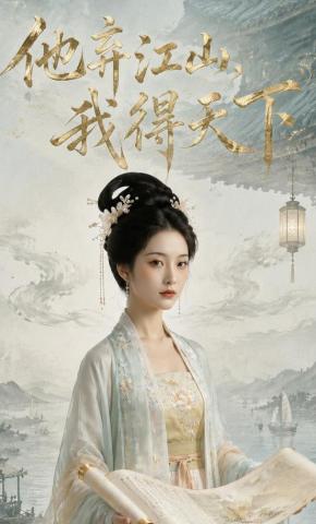 短剧《他弃江山，我得天下》海报