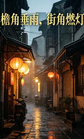 短剧《檐角垂雨，街角燃灯》海报