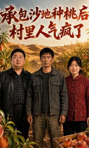 短剧《承包沙地种桃后，村里人气疯了》海报