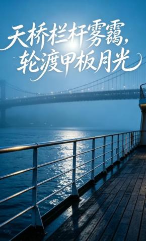 短剧《天桥栏杆雾霭，轮渡甲板月光》海报