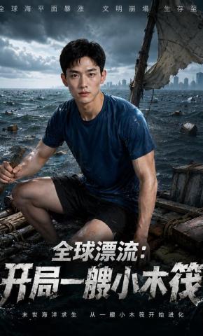 短剧《全球漂流：开局一艘小木筏》海报
