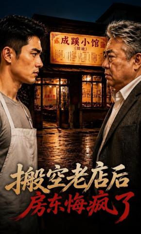 短剧《搬空老店后，房东悔疯了》海报