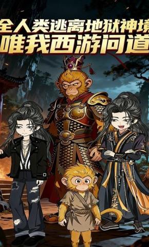 短剧《全人类逃离地狱神境，唯我西游问道》海报