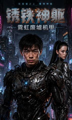 短剧《锈铁神躯：霓虹废墟机甲》海报