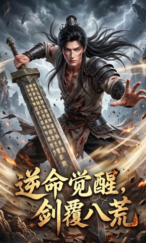 短剧《逆命觉醒，剑覆八荒》海报
