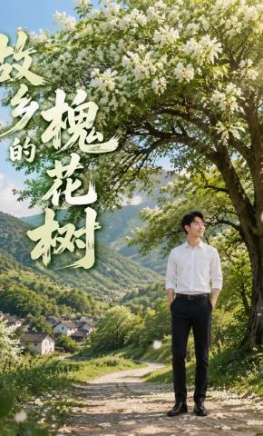 短剧《故乡的槐花树》海报