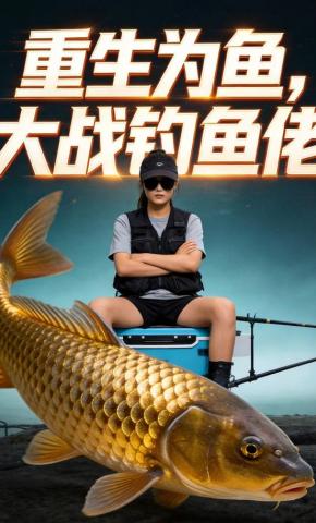 短剧《重生为鱼，大战钓鱼佬》海报