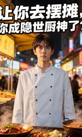 短剧《让你去摆摊，你成隐世厨神了？》海报