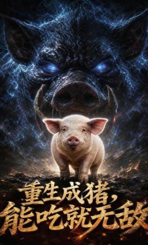 短剧《重生成猪，能吃就无敌》海报