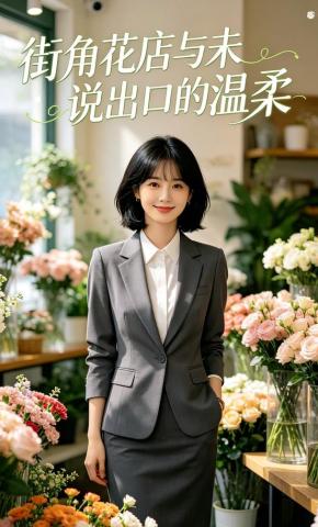 短剧《街角花店与未说出口的温柔》海报